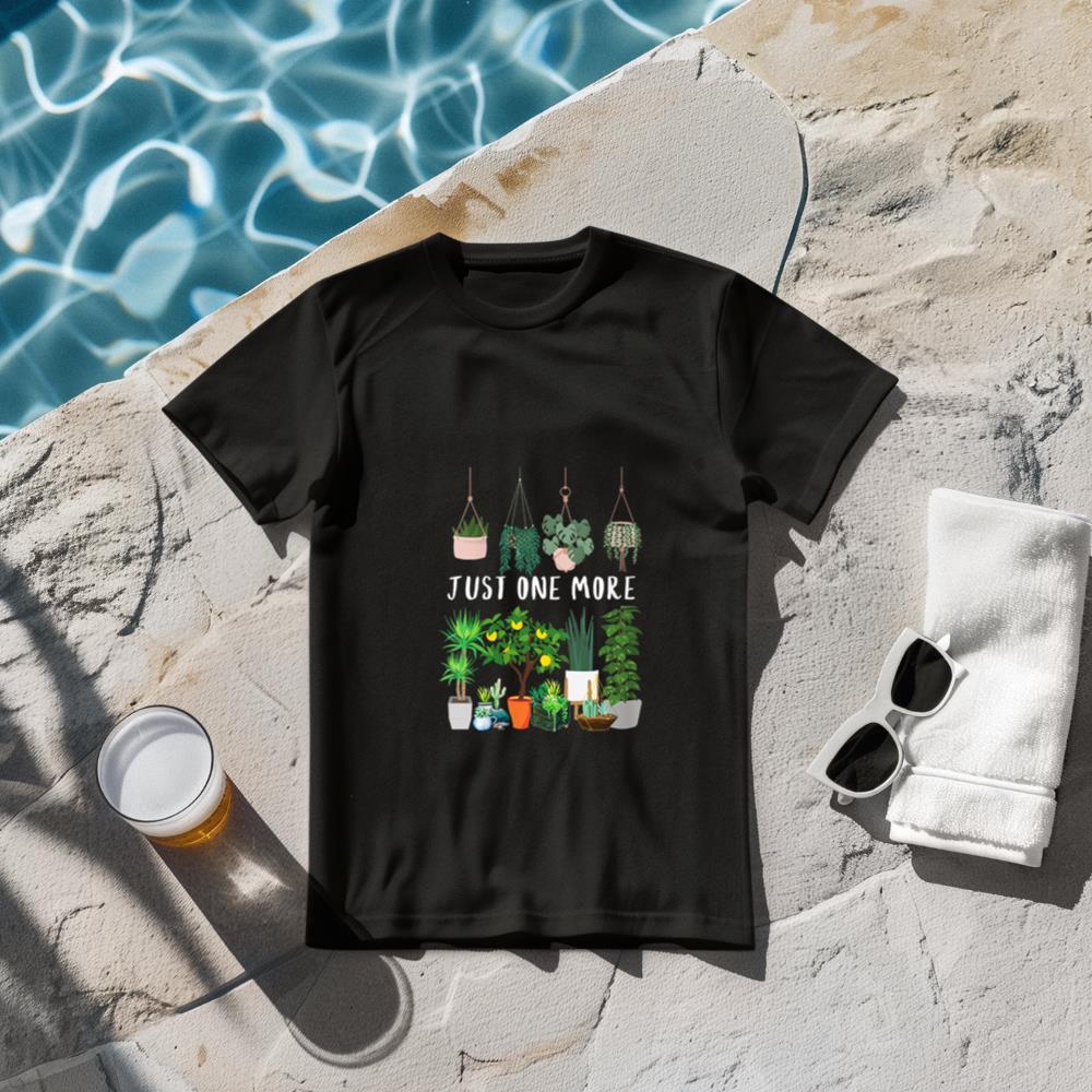 Womens Just one more Plant Lady Mom Indoor Flower Floral V-Neck T-Shirt