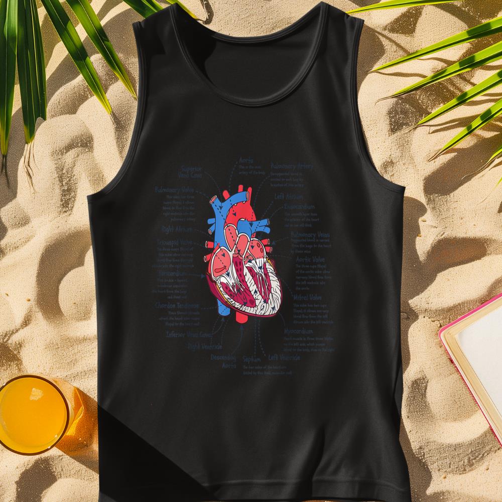 Heart Anatomy Funny CVICU Nurse Tank Top