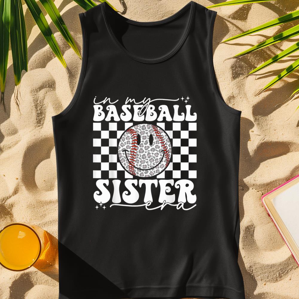In My Baseball Sister Era Leopard Sister Baseball Girl Women Tank Top