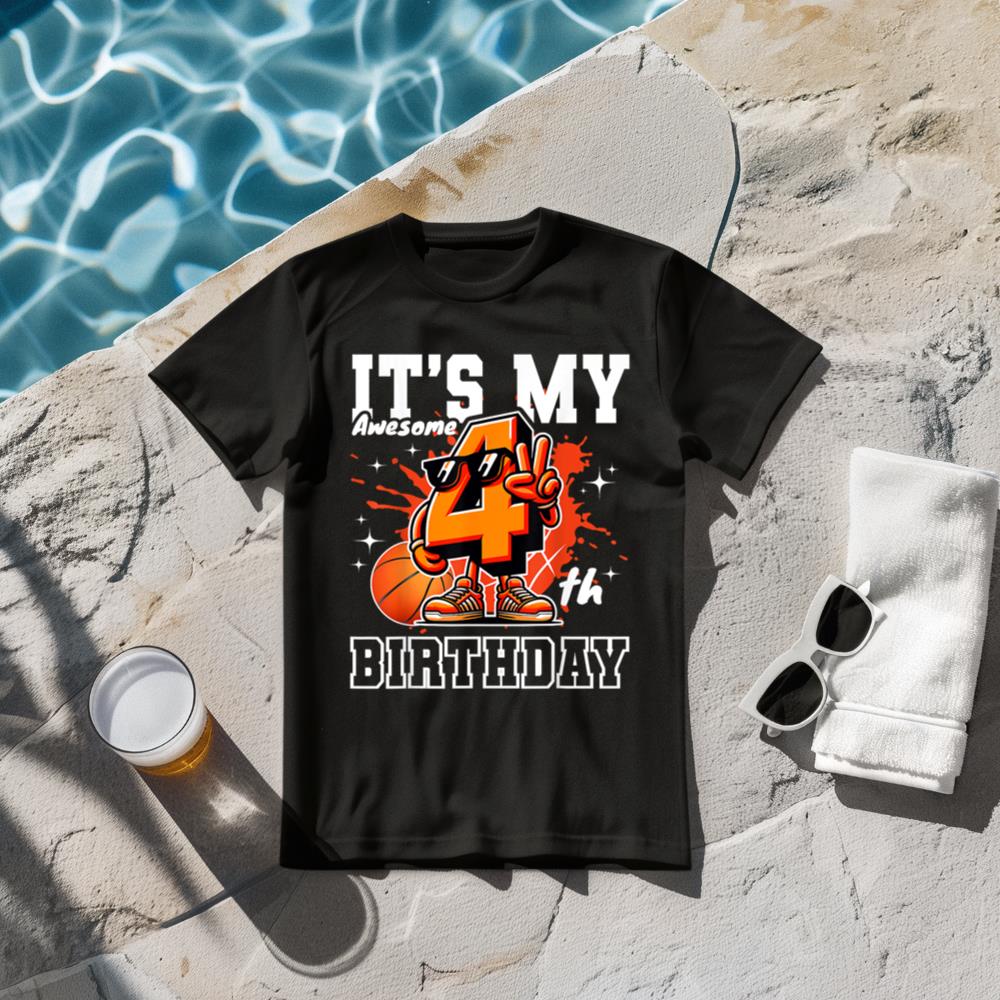 It's My Birthday Boy 4th Basketball Family B-day Party T-Shirt
