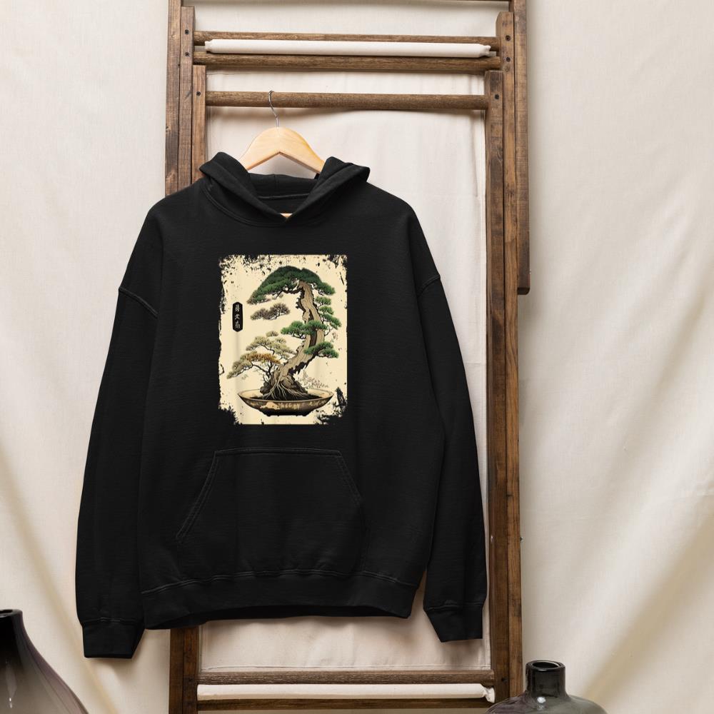 Japanese Art Japan Bonsai Tree Vintage Garden Gardening Hoodie