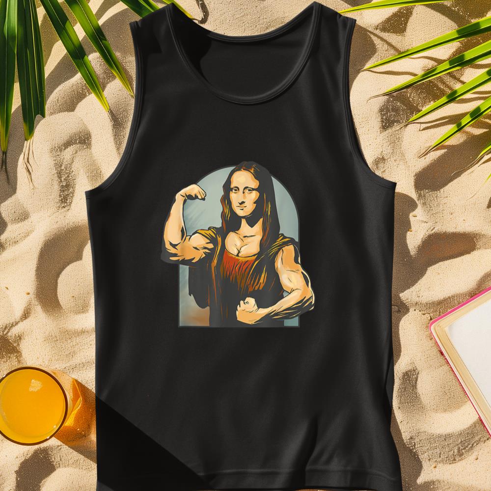 Lifting Mona Lisa - Fitness Bodybuilding Tank Top