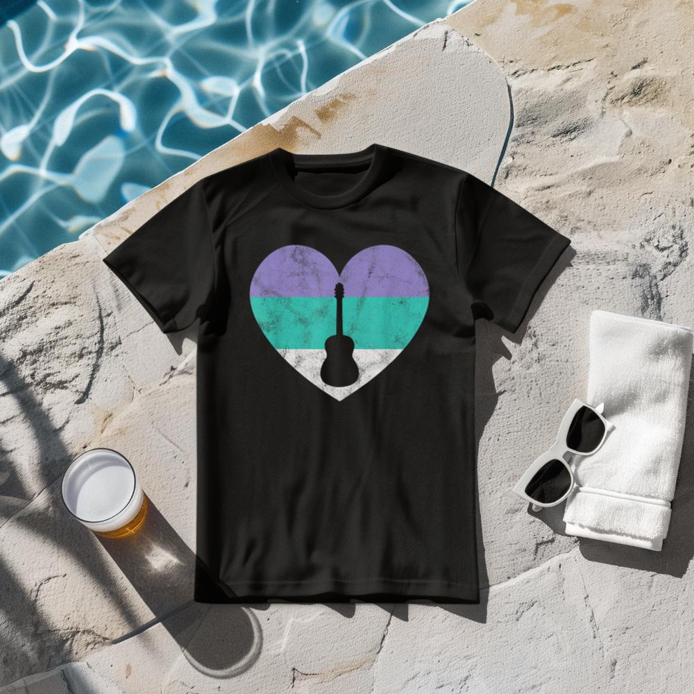 Acoustic Guitar Gift For Women Teens & Girls Retro Vintage T-Shirt
