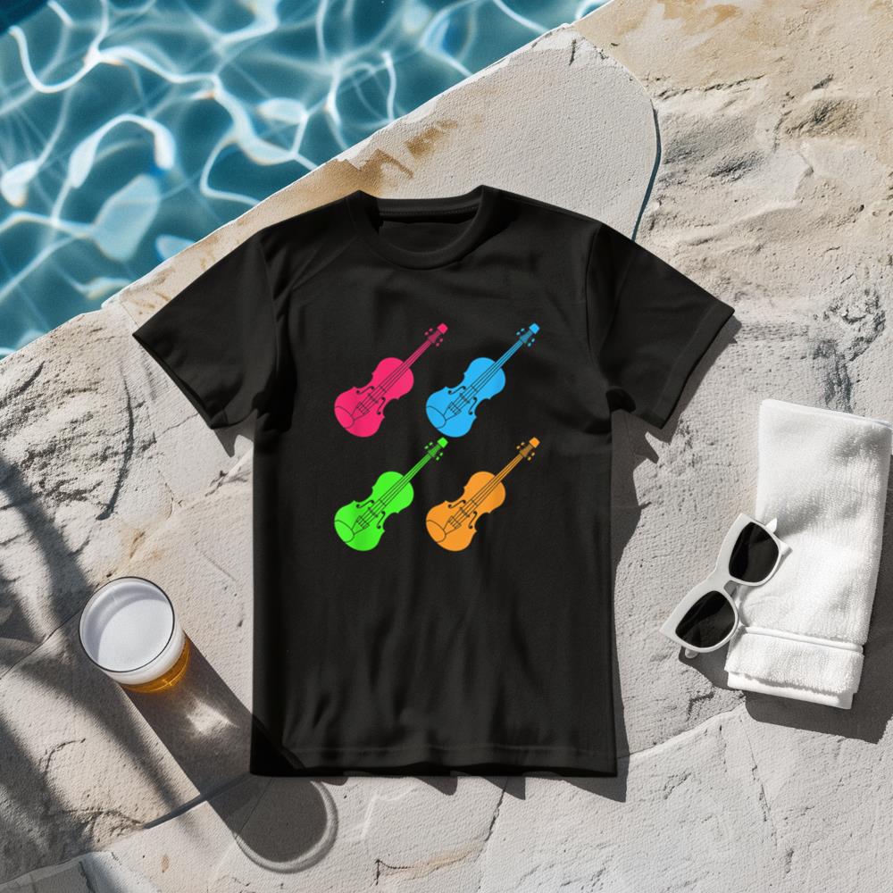 Colorful Violinist Orchestra Musician Gift Violin T-Shirt