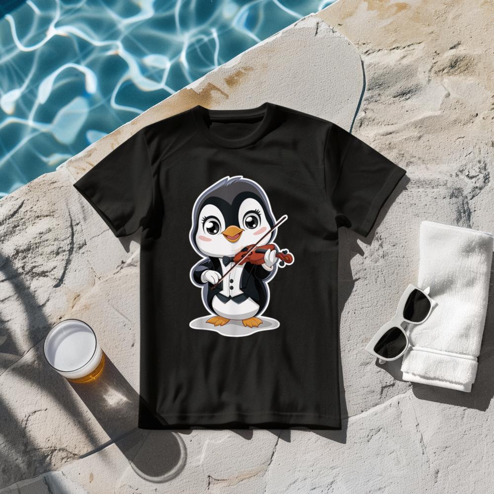 Cute Penguin Playing Violin T-Shirt