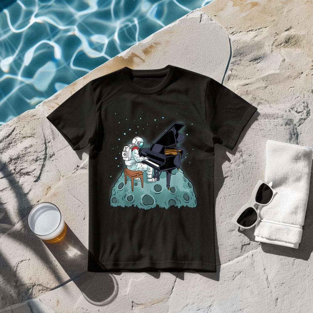 Grand Piano Kids Pianist Gift Astronaut Music Piano T-Shirt