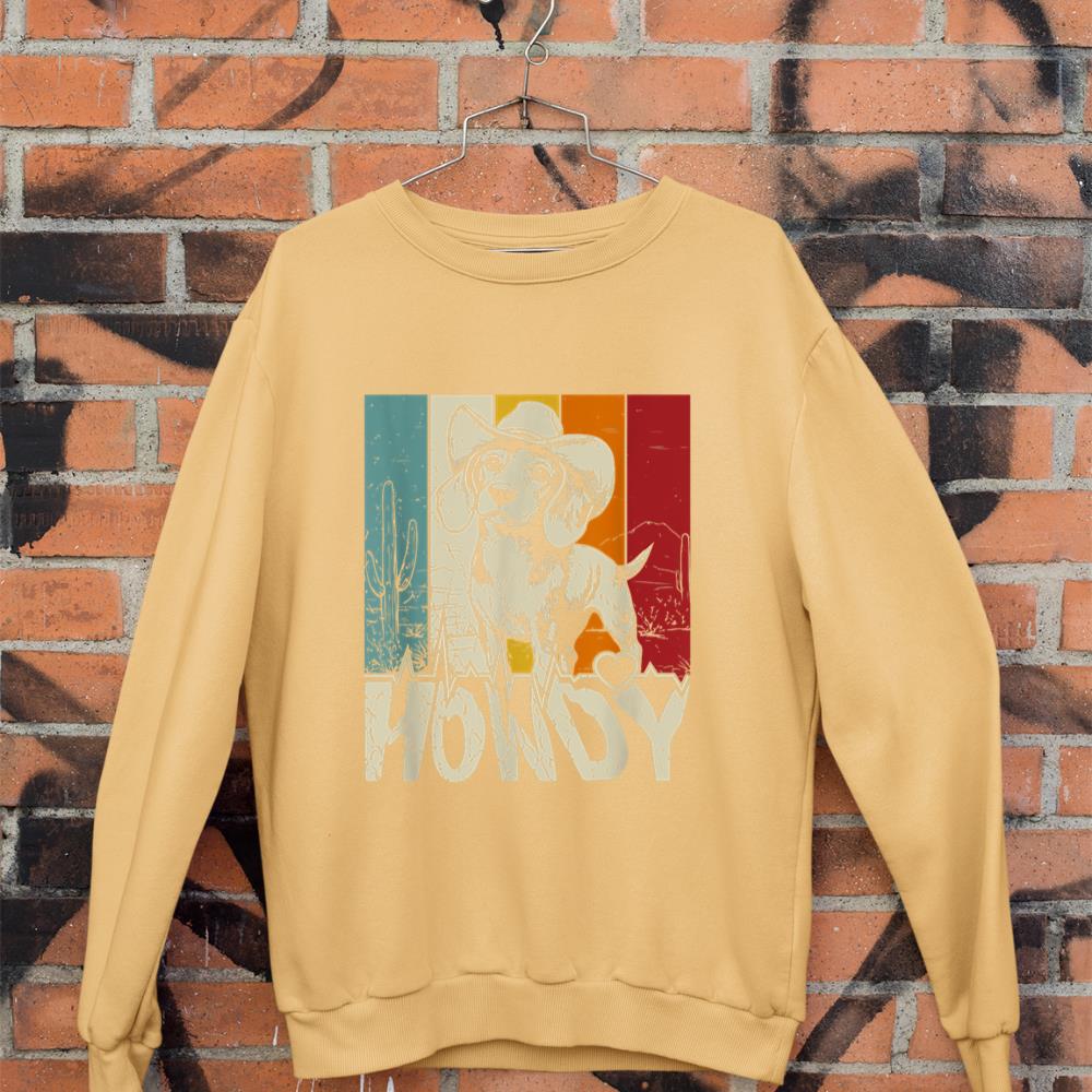 Beagle Dachshund Howdy Cowboy Dog Kids Vintage Western Sweatshirt - Image 11