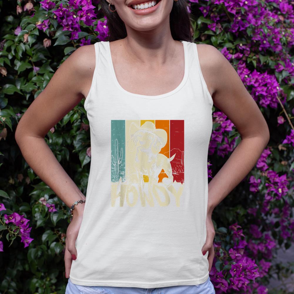 Beagle Dachshund Howdy Cowboy Dog Kids Vintage Western Tank Top - Image 4