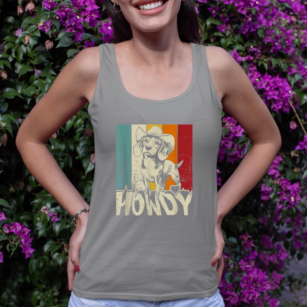 Beagle Dachshund Howdy Cowboy Dog Kids Vintage Western Tank Top - Image 6