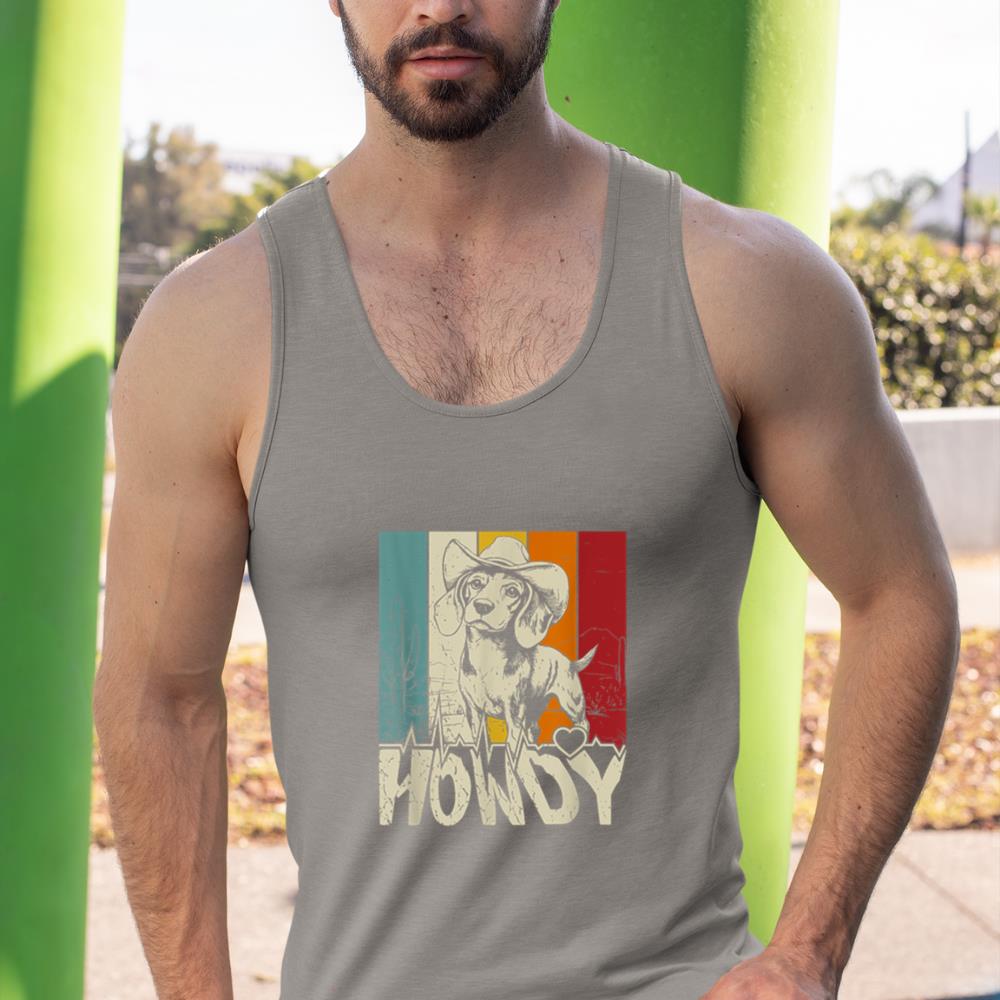 Beagle Dachshund Howdy Cowboy Dog Kids Vintage Western Tank Top - Image 7