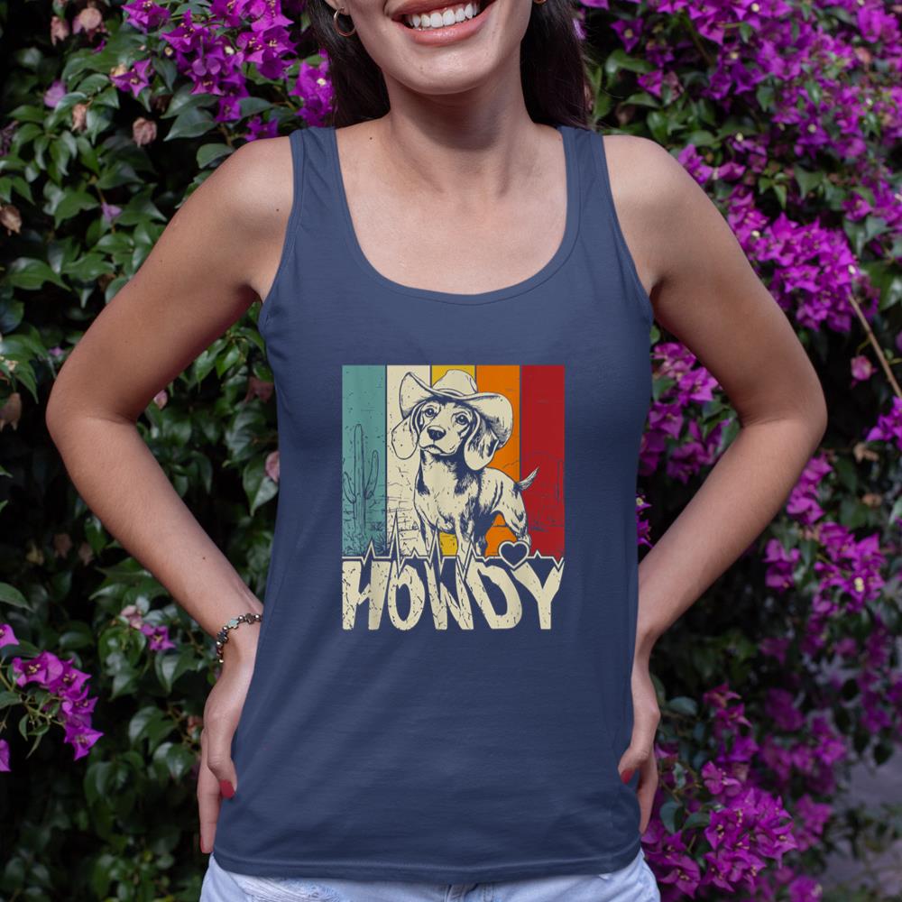 Beagle Dachshund Howdy Cowboy Dog Kids Vintage Western Tank Top - Image 8
