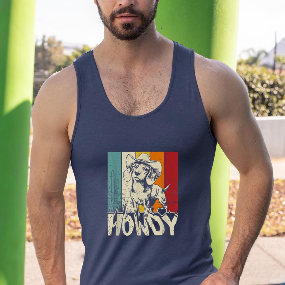 Beagle Dachshund Howdy Cowboy Dog Kids Vintage Western Tank Top - Image 9