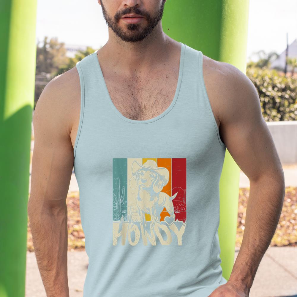 Beagle Dachshund Howdy Cowboy Dog Kids Vintage Western Tank Top - Image 11