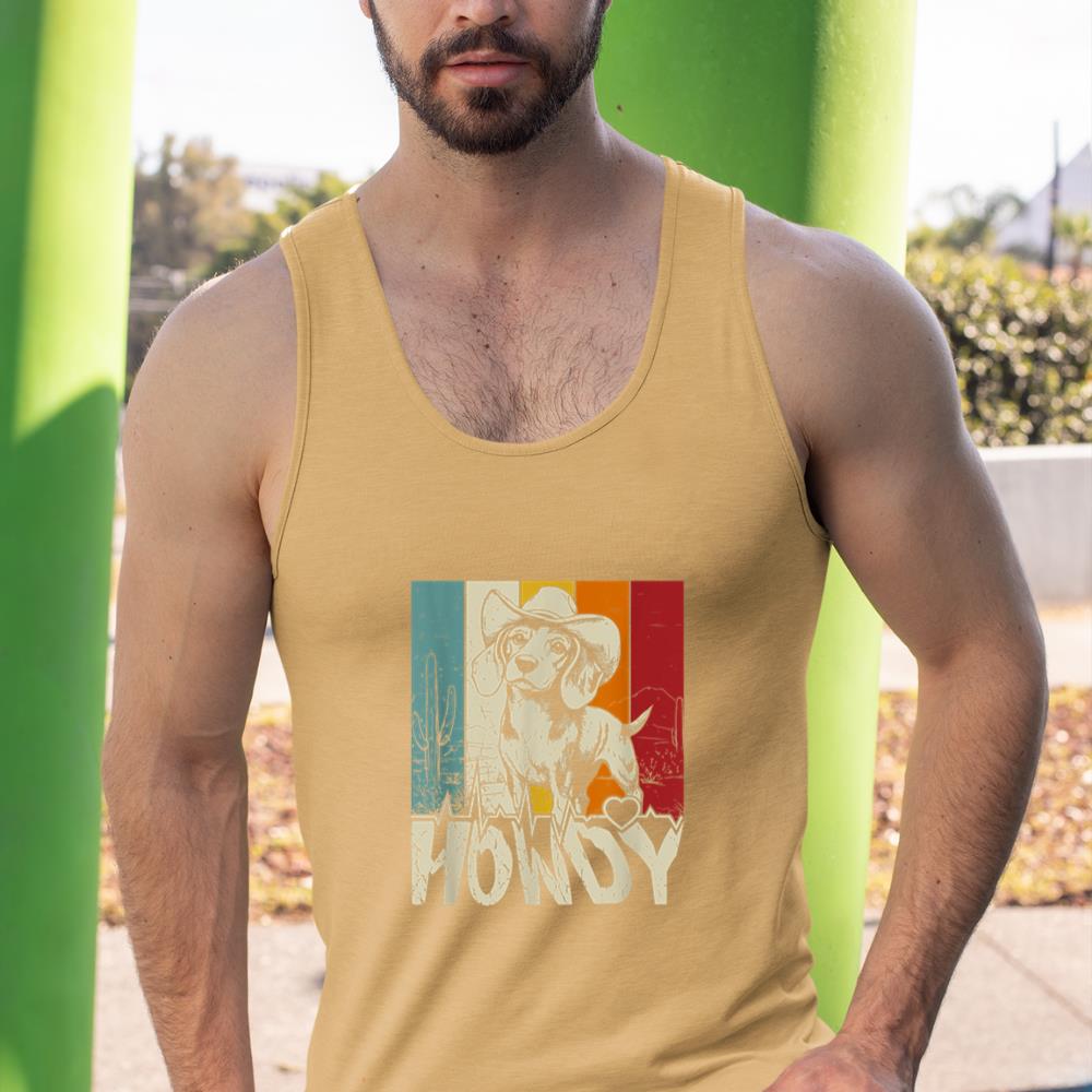 Beagle Dachshund Howdy Cowboy Dog Kids Vintage Western Tank Top - Image 13