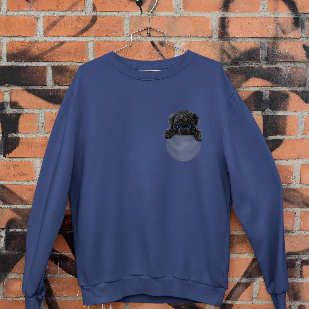 Black Poodle Dog in Pocket Sweatshirt - Image 7