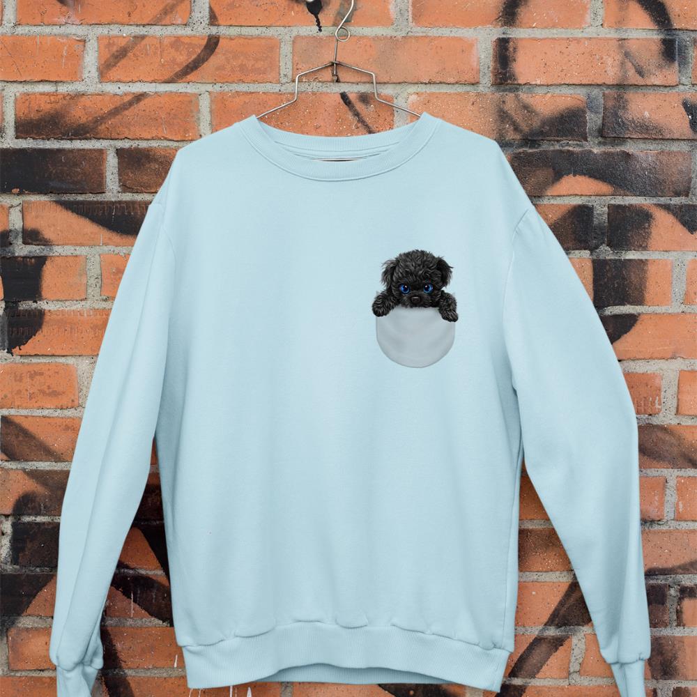 Black Poodle Dog in Pocket Sweatshirt - Image 9