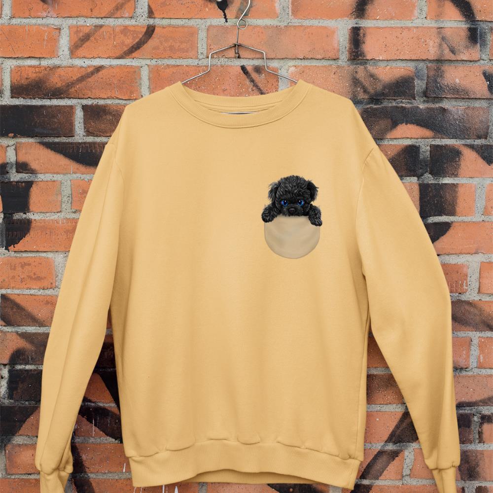 Black Poodle Dog in Pocket Sweatshirt - Image 11