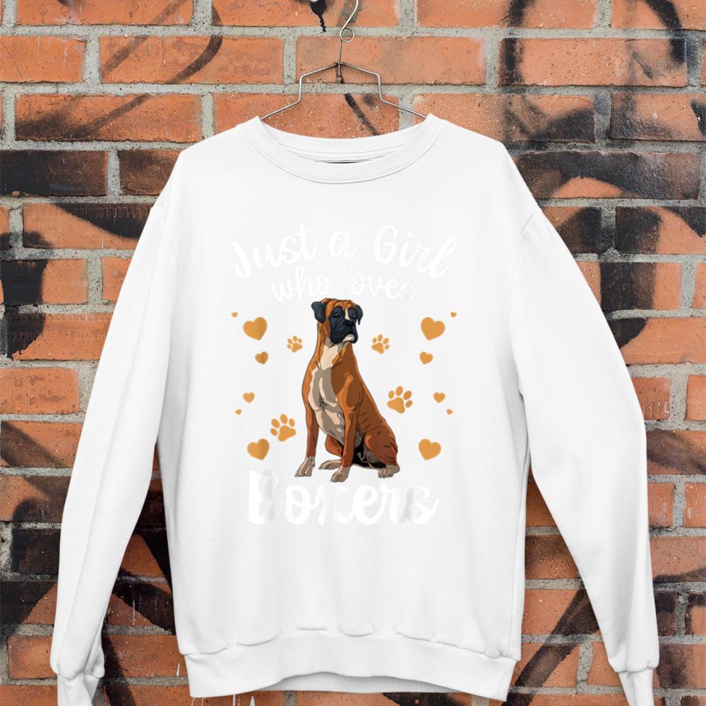 Cool Boxer Dog Art For Girls Women Kids Trainer Boxer Lovers Sweatshirt - Image 3