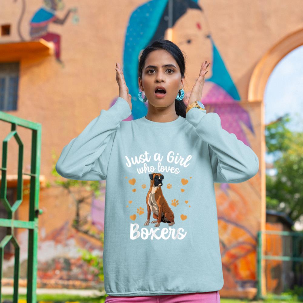 Cool Boxer Dog Art For Girls Women Kids Trainer Boxer Lovers Sweatshirt - Image 10