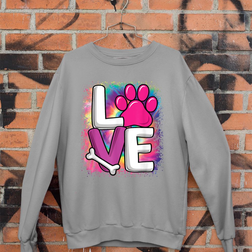 Cute Colorful Love Dog Paw Dog Puppy Lover Women Girls Sweatshirt - Image 5