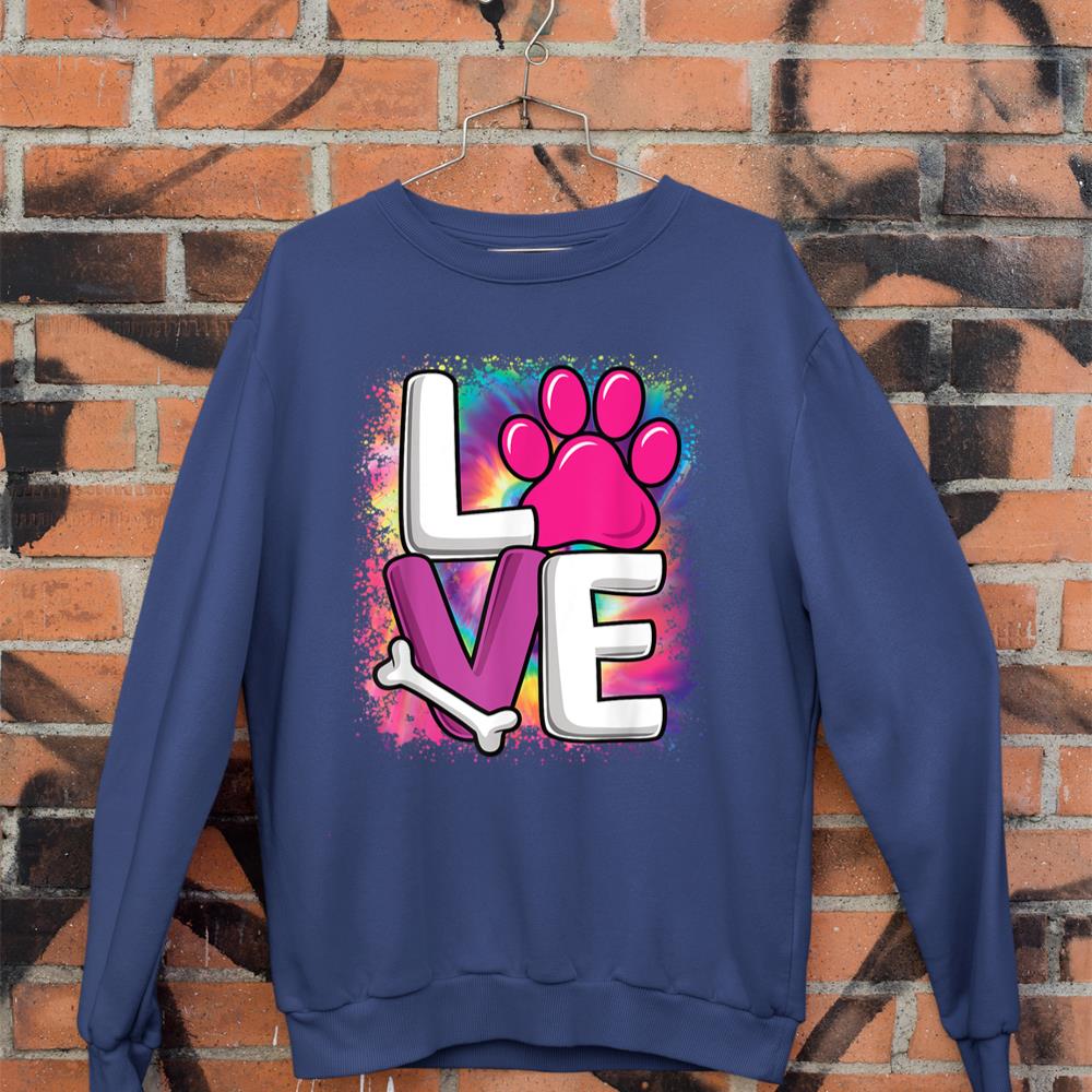 Cute Colorful Love Dog Paw Dog Puppy Lover Women Girls Sweatshirt - Image 7
