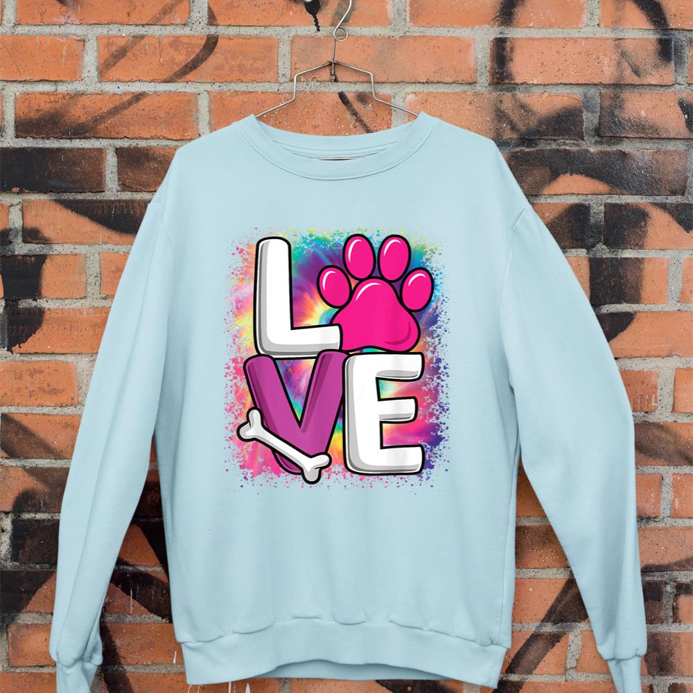 Cute Colorful Love Dog Paw Dog Puppy Lover Women Girls Sweatshirt - Image 9