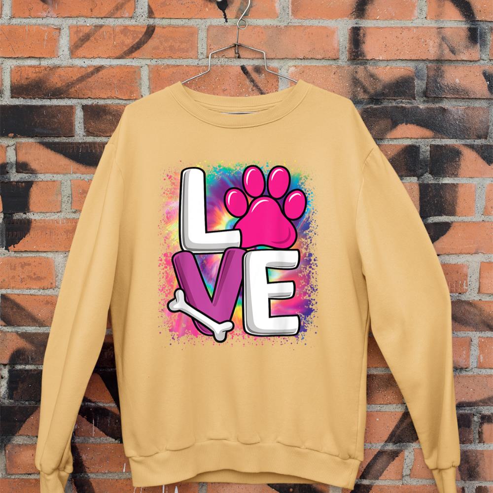Cute Colorful Love Dog Paw Dog Puppy Lover Women Girls Sweatshirt - Image 11
