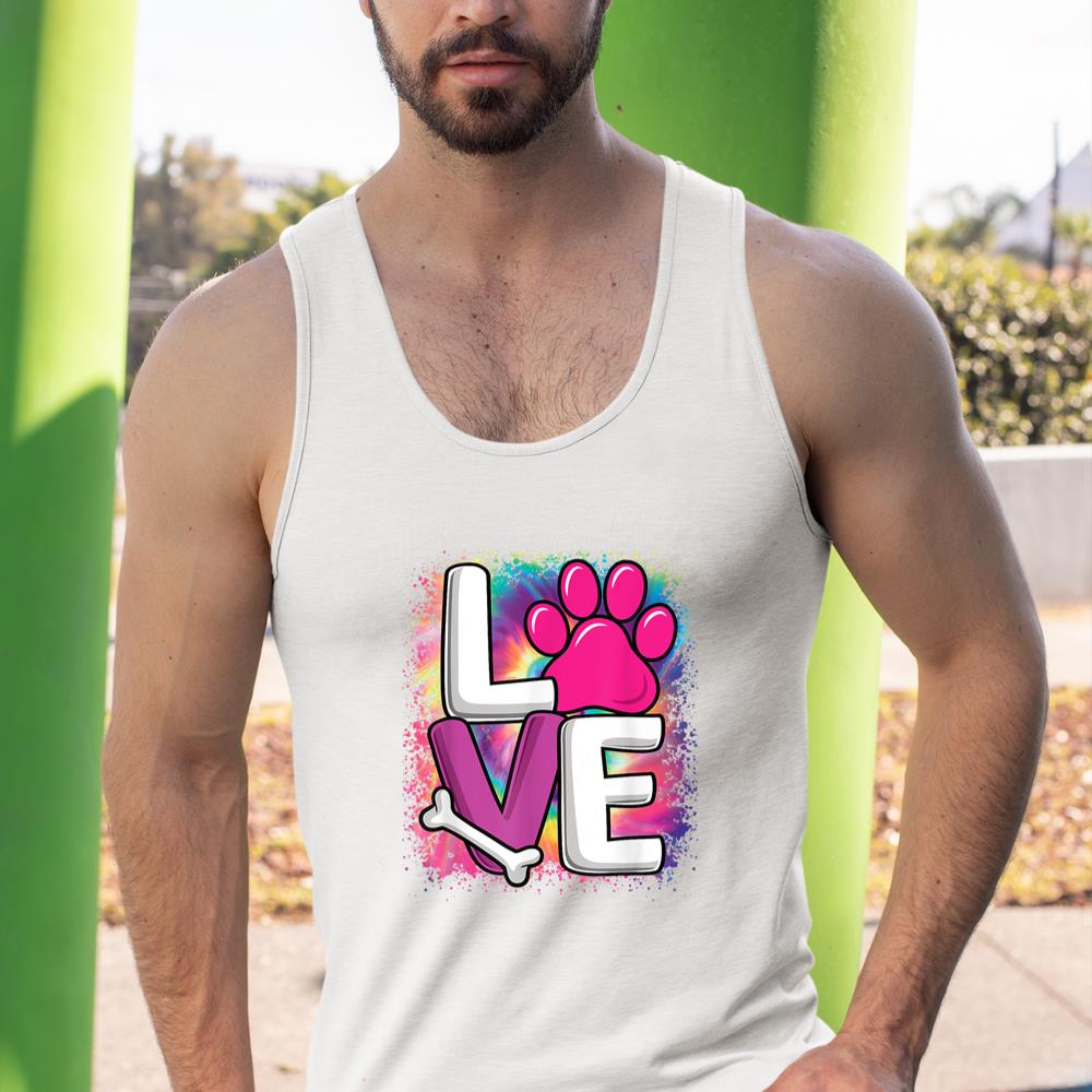 Cute Colorful Love Dog Paw Dog Puppy Lover Women Girls Tank Top - Image 5