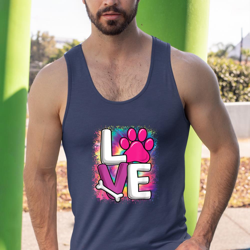 Cute Colorful Love Dog Paw Dog Puppy Lover Women Girls Tank Top - Image 9