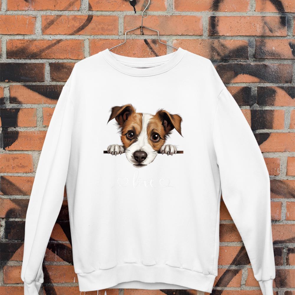 Cute Dog Graphic Love Puppy Jack Russell Terrier Dog Sweatshirt - Image 3