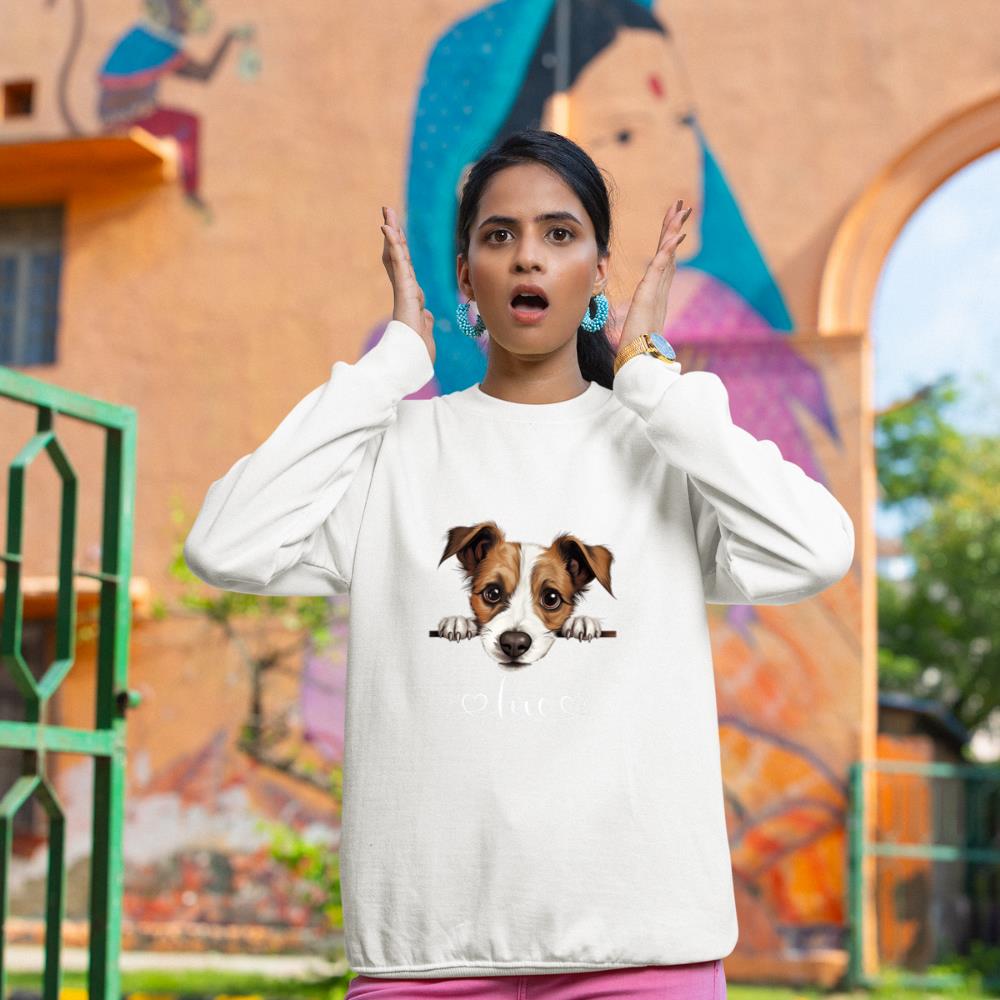 Cute Dog Graphic Love Puppy Jack Russell Terrier Dog Sweatshirt - Image 4