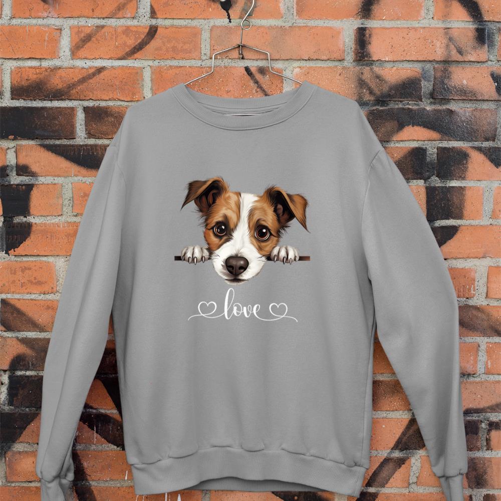 Cute Dog Graphic Love Puppy Jack Russell Terrier Dog Sweatshirt - Image 5
