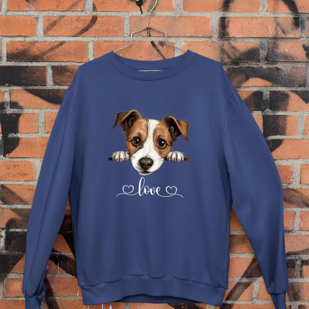 Cute Dog Graphic Love Puppy Jack Russell Terrier Dog Sweatshirt - Image 7