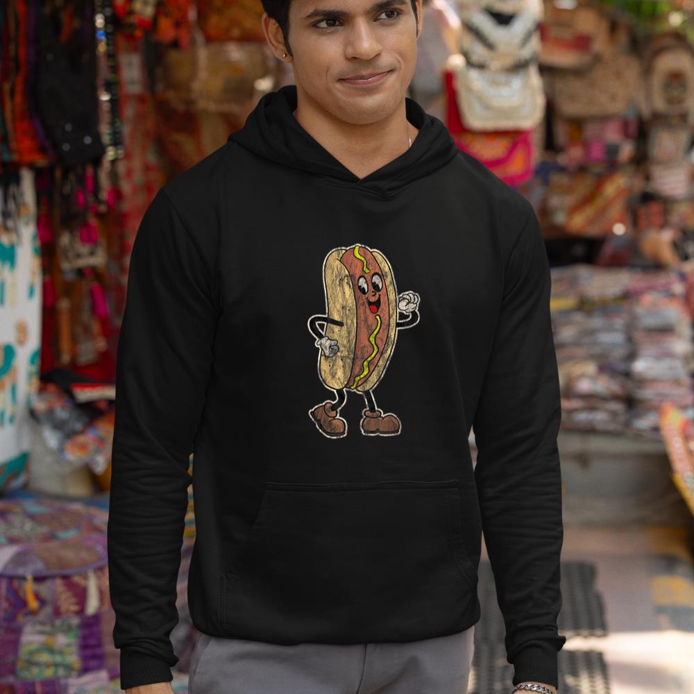 Distressed Walking Drive In Movie Hot Dog Hoodie - Image 3