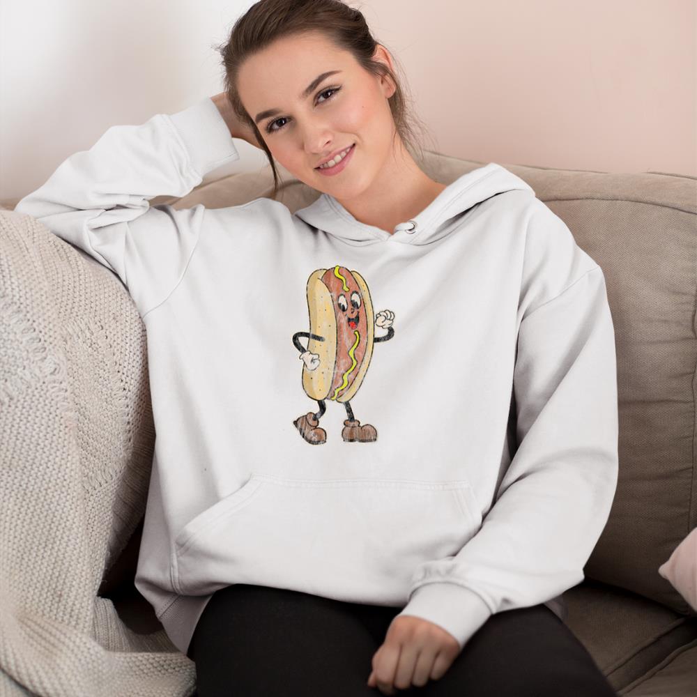 Distressed Walking Drive In Movie Hot Dog Hoodie - Image 4