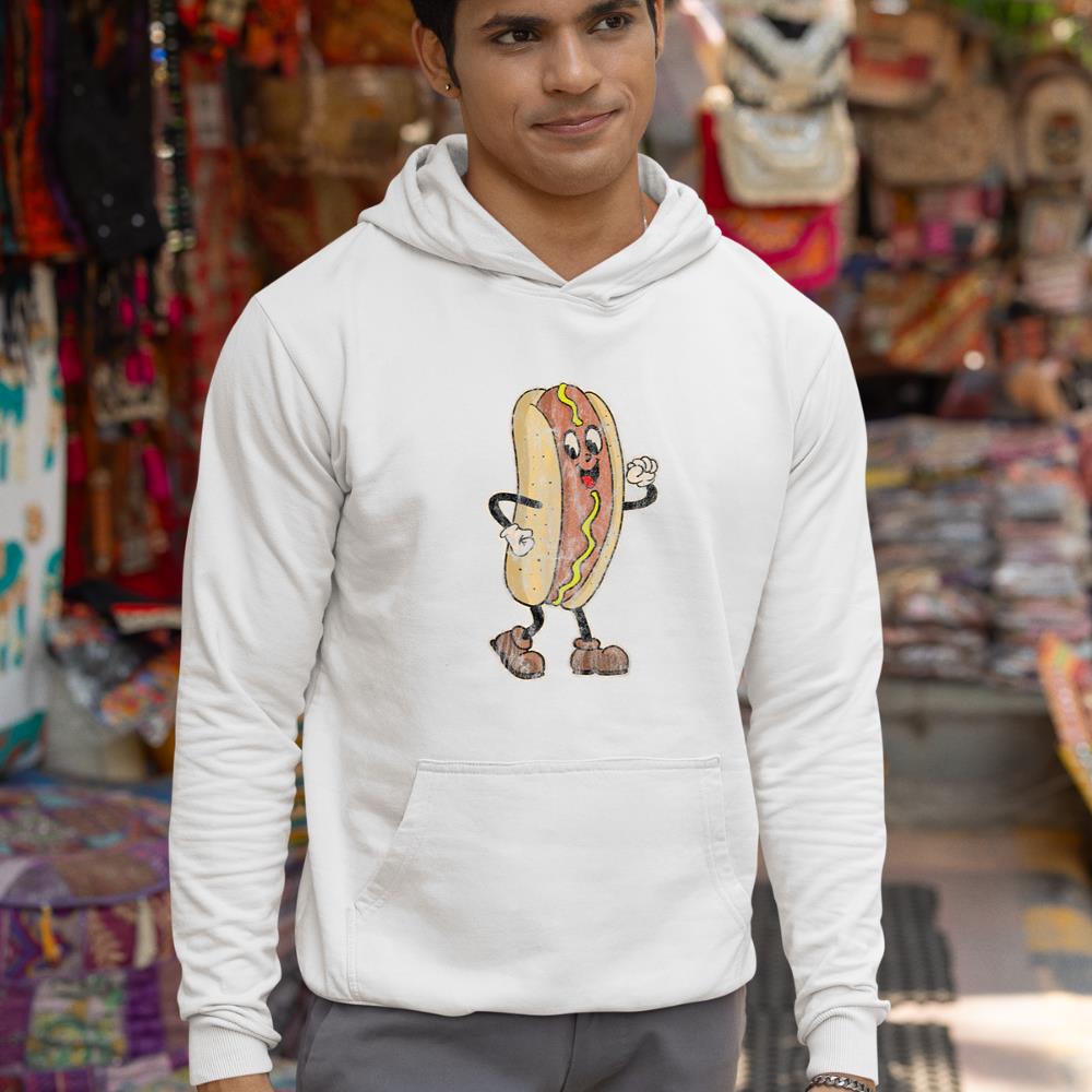 Distressed Walking Drive In Movie Hot Dog Hoodie - Image 5