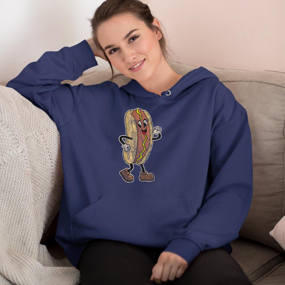 Distressed Walking Drive In Movie Hot Dog Hoodie - Image 8