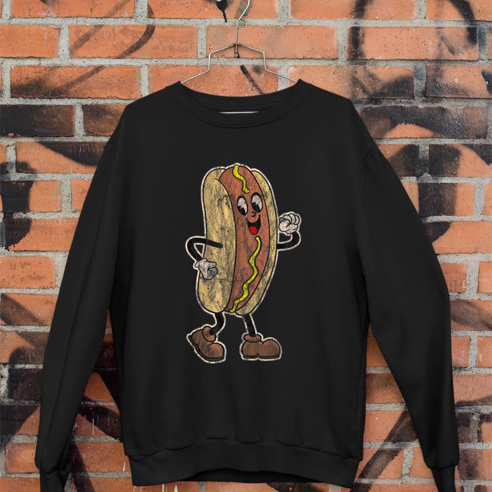 Distressed Walking Drive In Movie Hot Dog Sweatshirt