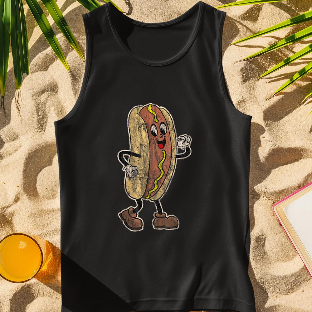 Distressed Walking Drive In Movie Hot Dog Tank Top