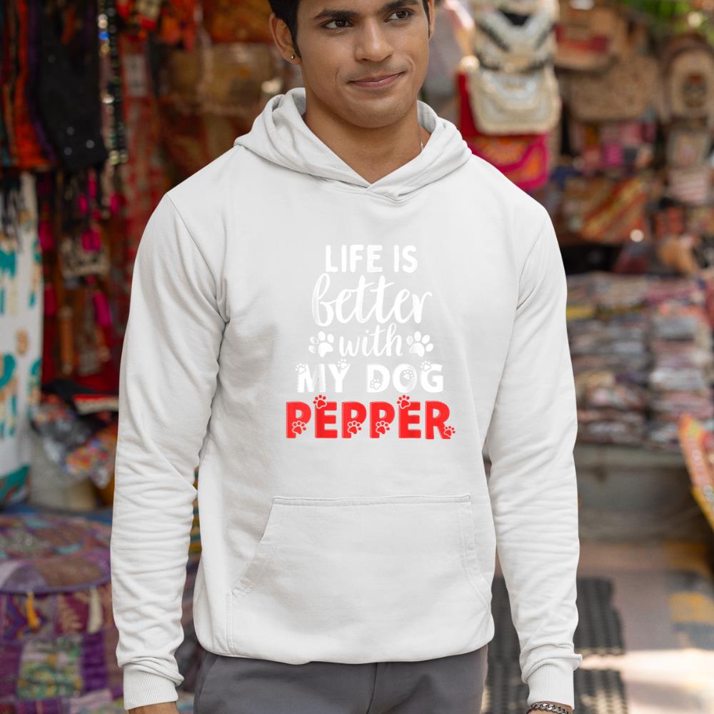Dog Name Pepper Life Is Better With My Dog Named Pepper Hoodie - Image 5