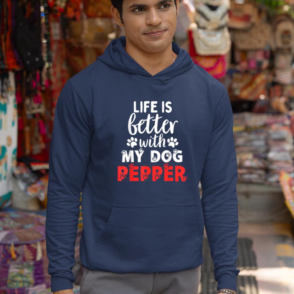 Dog Name Pepper Life Is Better With My Dog Named Pepper Hoodie - Image 9