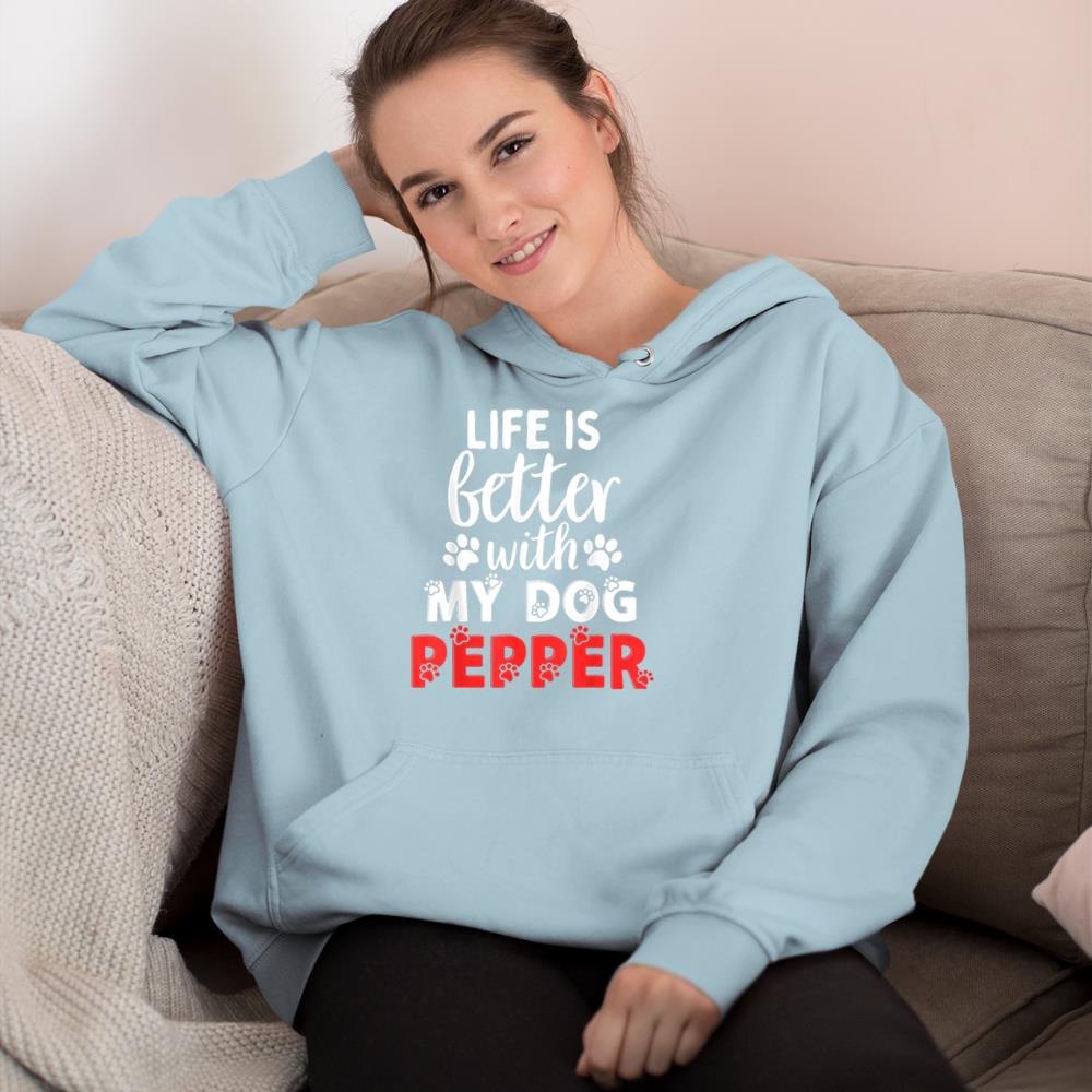 Dog Name Pepper Life Is Better With My Dog Named Pepper Hoodie - Image 10