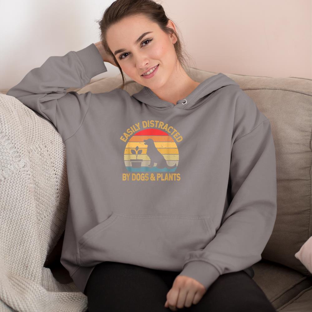 Easily distracted by dogs and plants Hoodie - Image 6