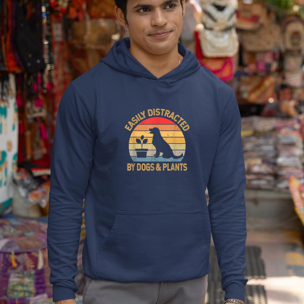 Easily distracted by dogs and plants Hoodie - Image 9
