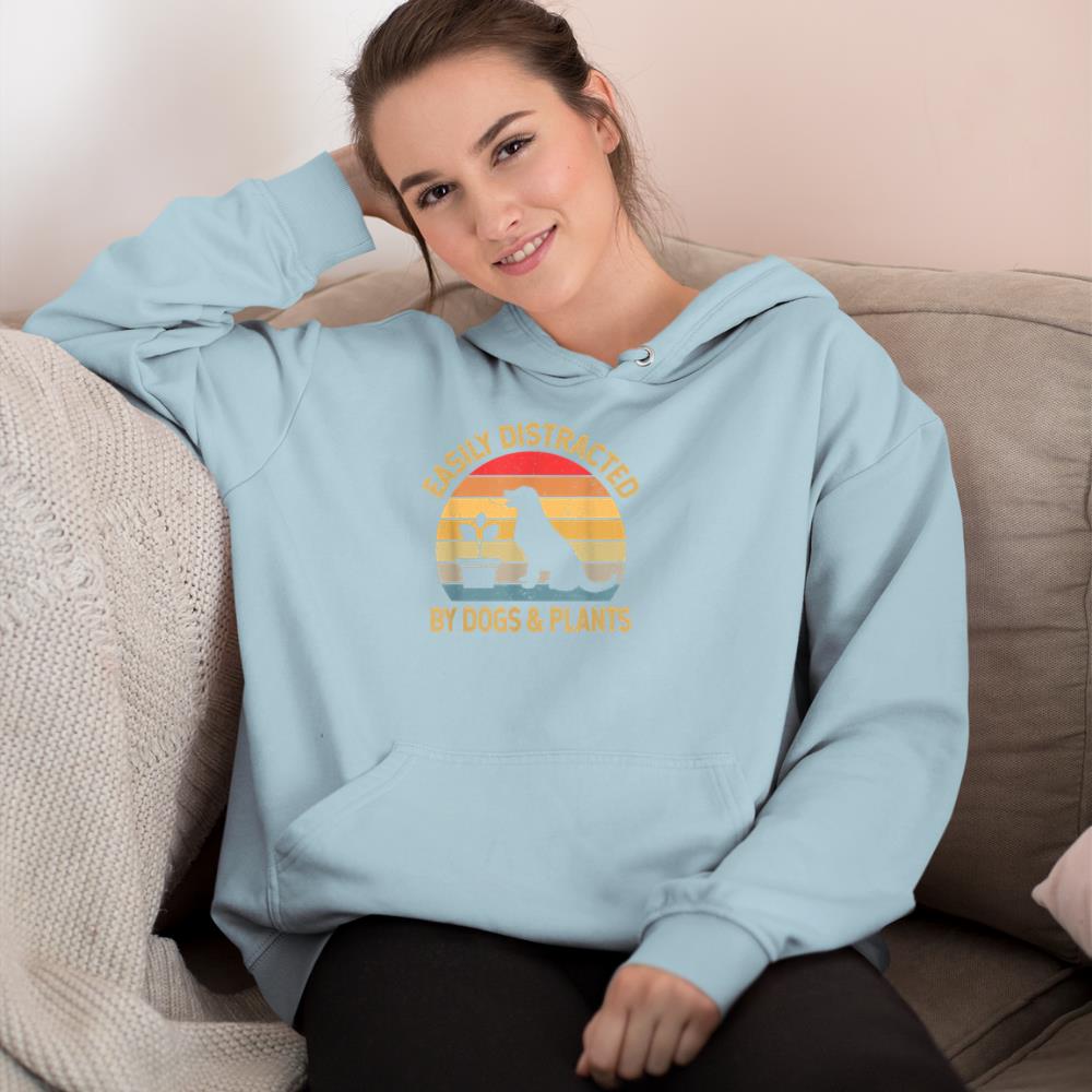 Easily distracted by dogs and plants Hoodie - Image 10