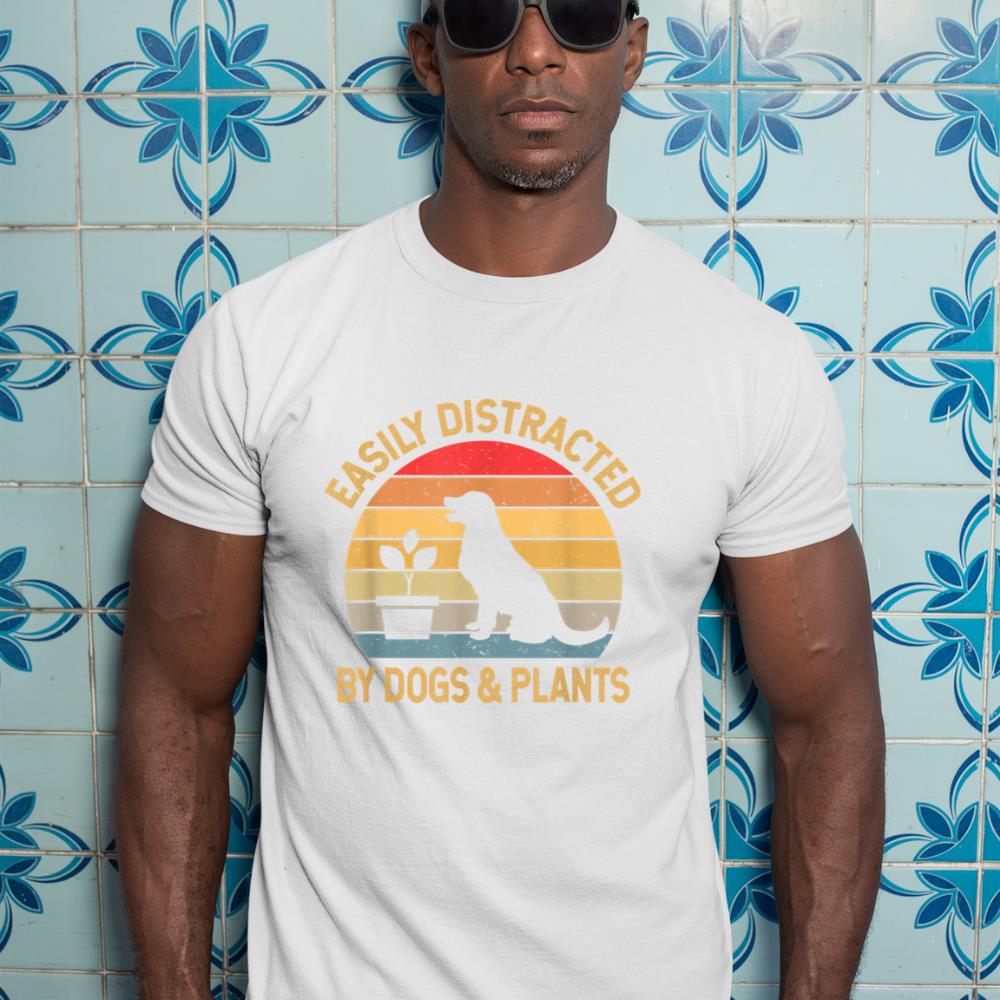 Easily distracted by dogs and plants T-Shirt - Image 5