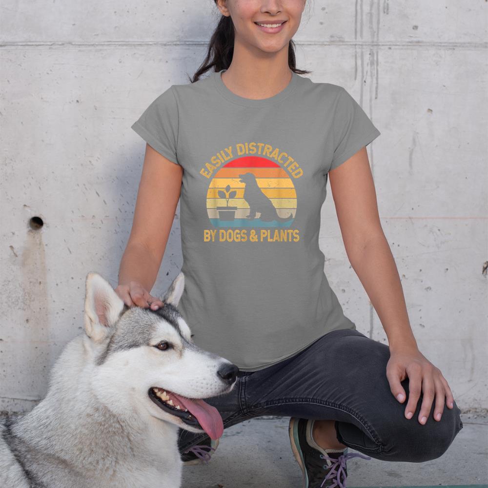 Easily distracted by dogs and plants T-Shirt - Image 6