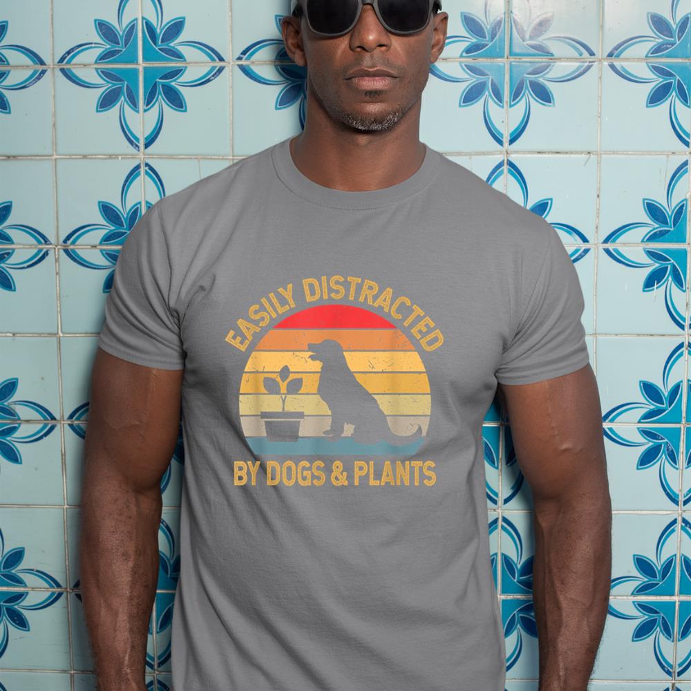 Easily distracted by dogs and plants T-Shirt - Image 7