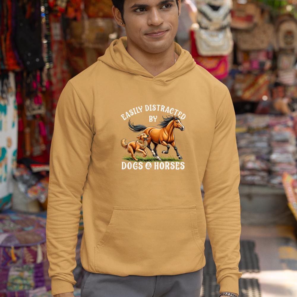 Easily Distracted By Horses and Dogs Women Girls Equestrian Hoodie - Image 13