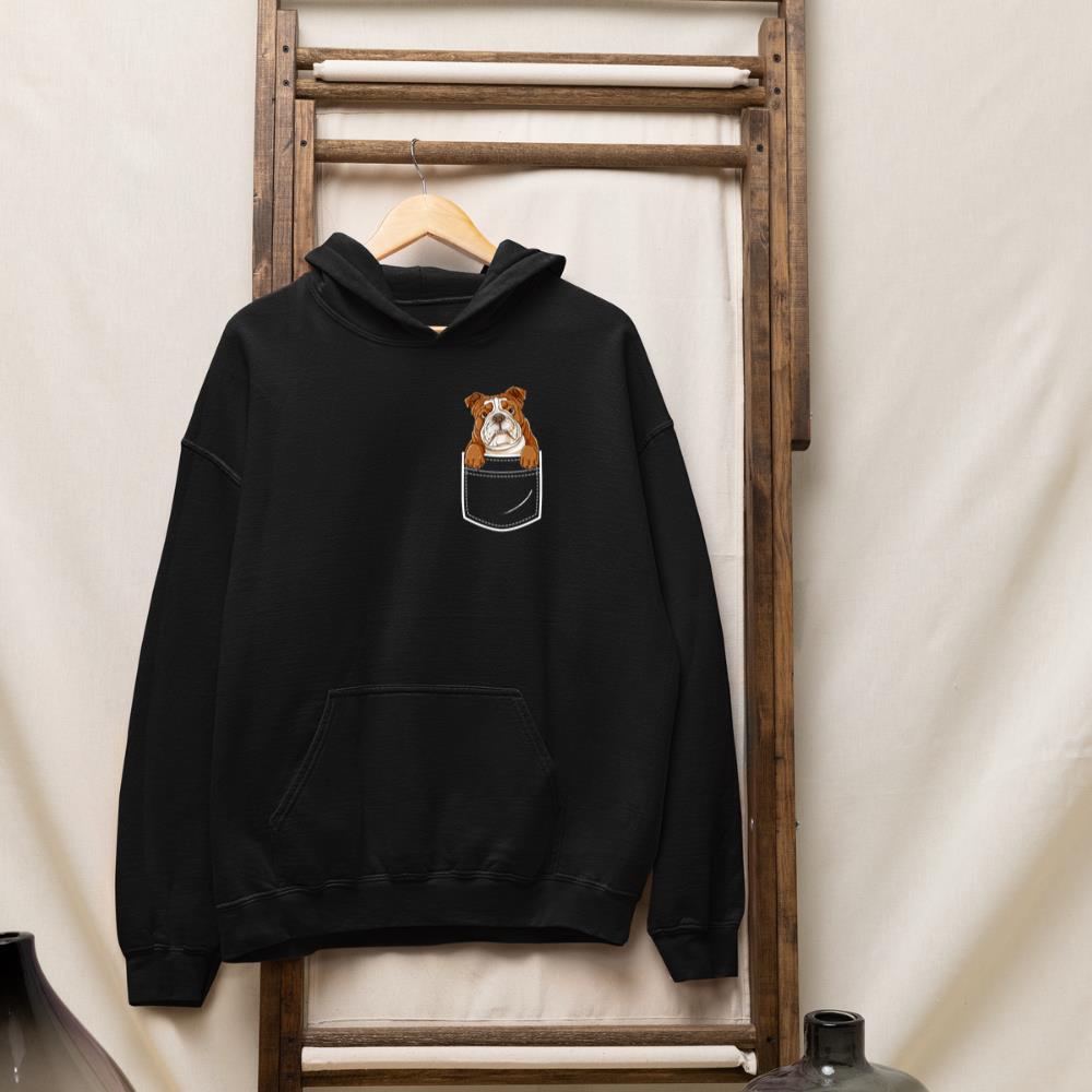 English Bulldog in Your Front Pocket T Shirt Dog Animals Tee Hoodie
